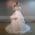 Terse Sweet Heart Multi Layers Lace Wedding Gown With sash Chapel Train